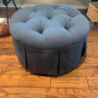 Round Tufted Stool on Castors