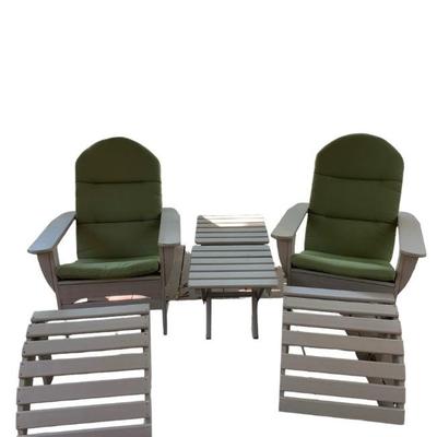 Weather Proof Synthetic Wood Adirondack Chairs , Ottomans and Side Tables
