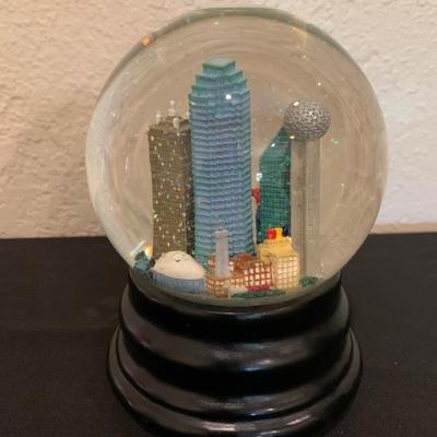 Vintage Dallas Skyline Musical Snowglobe