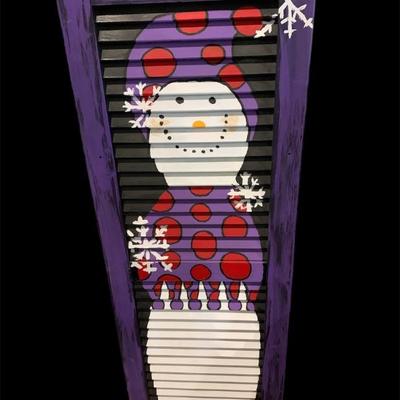 Hand Painted Snowman  Shutter