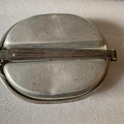 Vintage Military Mess Kit with Utensils Marked U.S. and L.F.&C.  1944,  