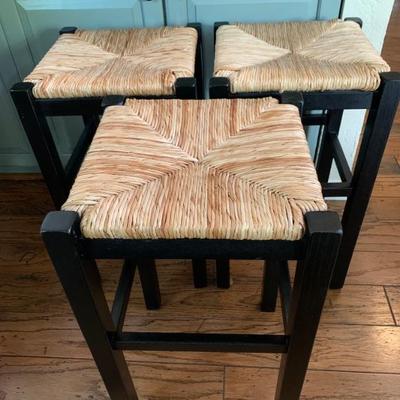 Rush Seat Counter Height Bar Stools