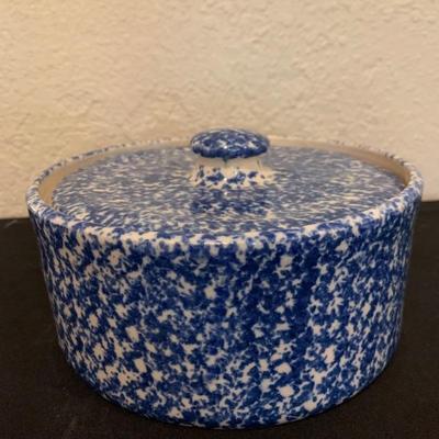 Blue  Splatter ware Dish with Lid