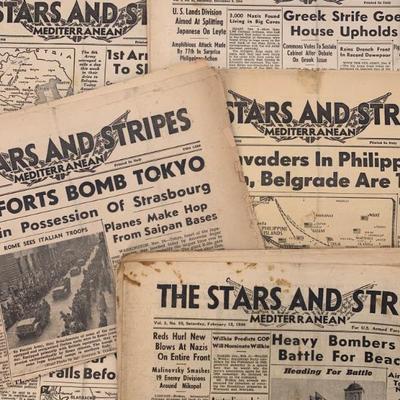 WWII era Stars & Stripes Newspapers.
