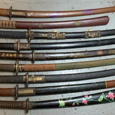 Vintage Japanese Katana Swords.