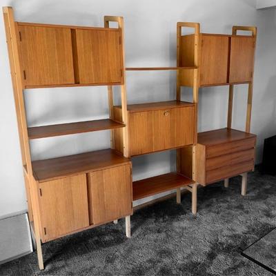 Outstanding MCM Danish Wall Unit System, Bar Cabinet,  Display Shelving & Storage Cupboards.