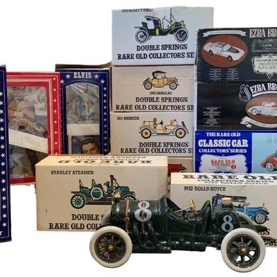 Vintage Elvis & Automobile Beam Bottles.