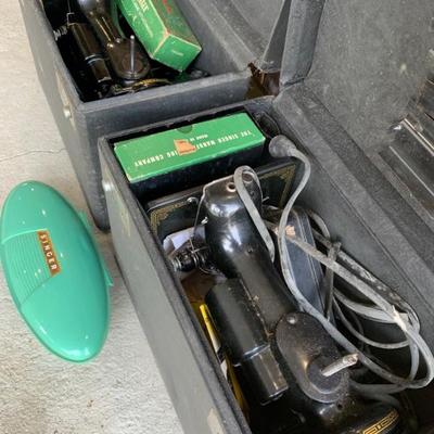 1951 (Not working) & 1952 (Working) Singer Featherweight Sewing Machines, Accessories, Bobbins, etc.