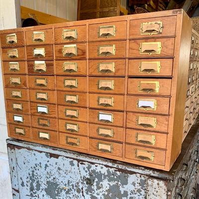 40 Drawer vintage hardware/crafting/jewelry cabinet: 28â€ x 18â€ x 7â€.