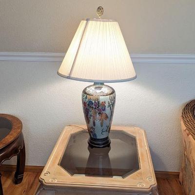 Large Chinese Table Lamp with Crackle Glaze - 33h