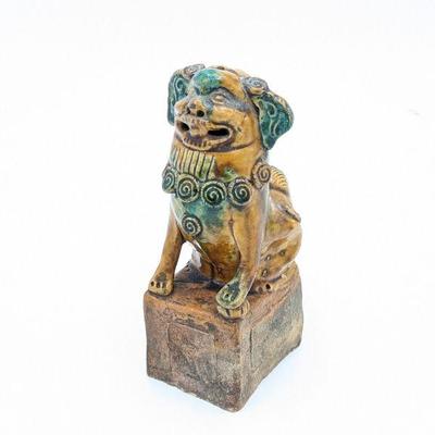 Antique Chinese Sancai Pottery Fu Dog