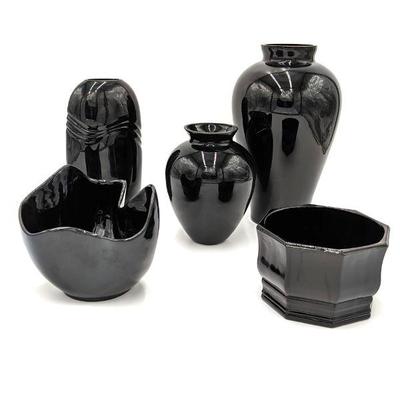 Collection of Black Vases