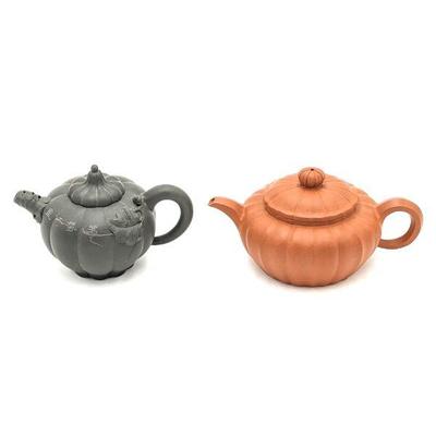 Pair of Vintage Yixing Clay Teapots