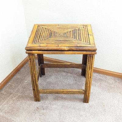 Chinese Bamboo Side Table - 18 x 14 x 21h