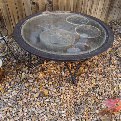 Fire Pit / Table with Mexican Beach Rocks and Asian 
