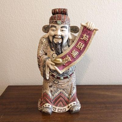 Chinese God of Wealth Statue 11w x 20h x 7d