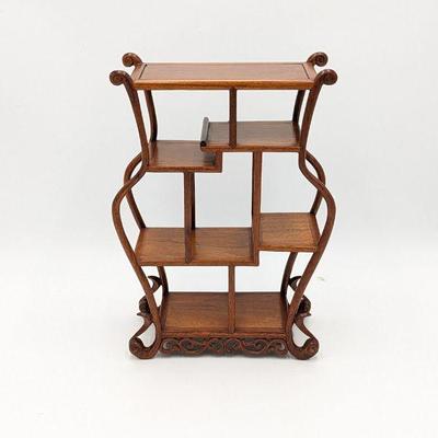Chinese Rosewood Tabletop Display Stand Shelf - 10.5w x 5.25d x 14.5h