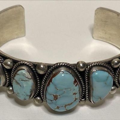 https://www.ebay.com/itm/126144185069 CV1107 STERLING SILVER CUFF BRACELET WITH TURQUIOSE INLAY