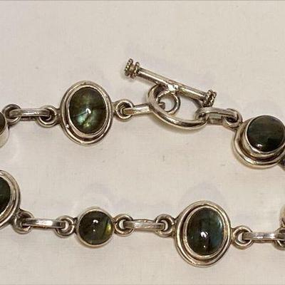 https://www.ebay.com/itm/126144181822 CV1112 STERLING SILVER BRACELET WITH BLACK STONE