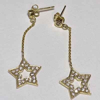 https://www.ebay.com/itm/115947709732 CV1100 STERLING SILVER STAR DANGLE EARRINGS