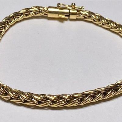 https://www.ebay.com/itm/126145609899 CV1144 14K GOLD BRAIDED CHAIN TENNIS BRACELET
