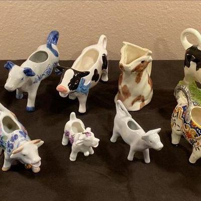 https://www.ebay.com/itm/115942036191 CV1043 LOT OF 9 CREAMER CADDY COWS