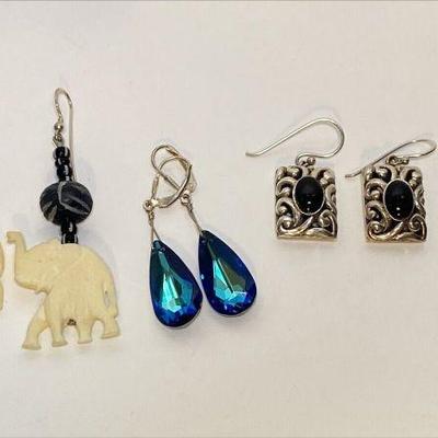 https://www.ebay.com/itm/126144815093 CV1101 LOT OF STERLING SILVER EARRINGS, 4 PAIRS
