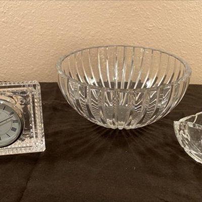 https://www.ebay.com/itm/126136724704 CV1042 LOT OF 3 WATERFORD GLASS PCS, 2 BOWLS AND CLOCK