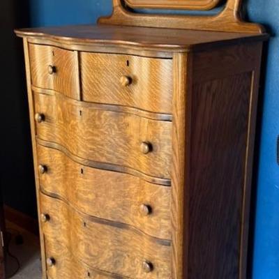 Antique Tiger Oak High Boy