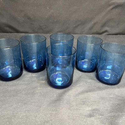 Blue Glass Juice Glasses