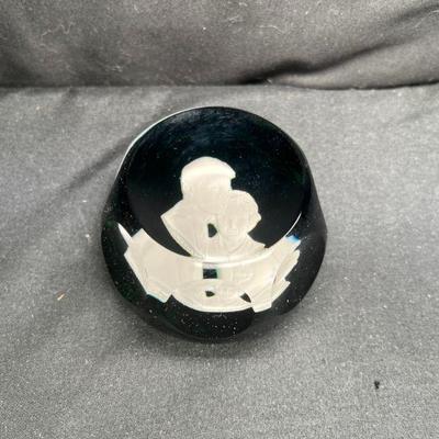 John & Jackie Kennedy Sulphide Cameo Paperweight
