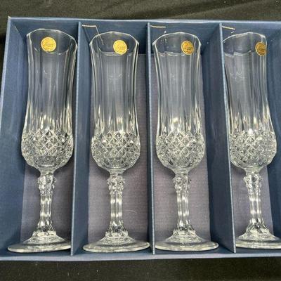 Cristal D'Arques Longchamp Flute Glasses NIB