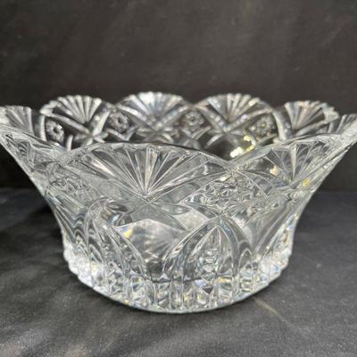Elegant Saw Tooth Lead Crystal Bowl