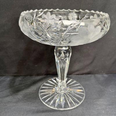Antique American Brilliant Cut Crystal Compote