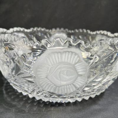 American Brilliant Floral Crystal Bowl