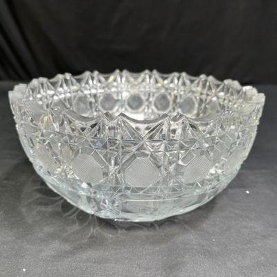 Vintage Crystal Floral Fruit Bowl