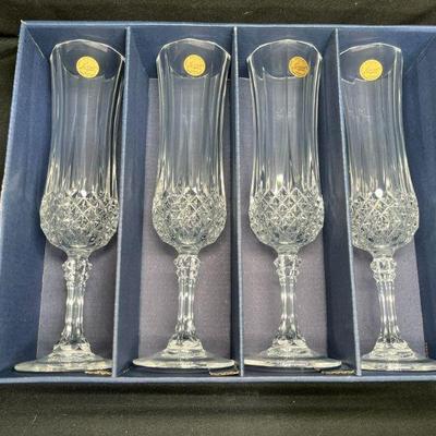 Cristal D'Arques Longchamp Flute Glasses NIB