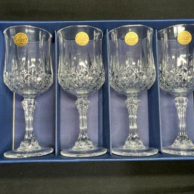 Cristal D'Arques Longchamp Wine Glasses NIB