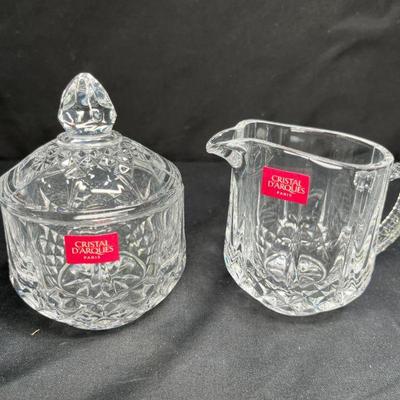 Cristal D'Arques Longchamp Creamer & Sugar Set NIB