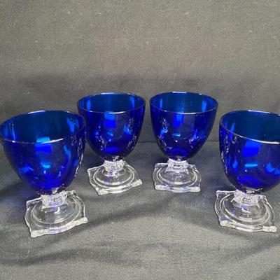 Heisey & Co. Carcasone Cobalt Juice Glasses