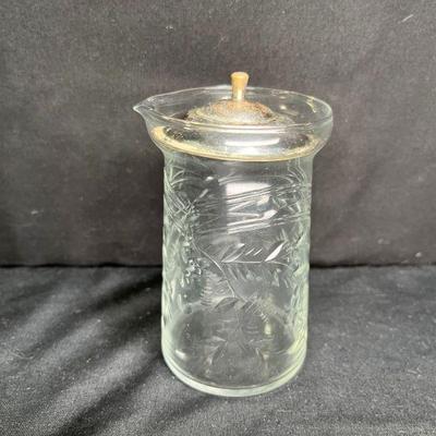 Depression Clear Glass Creamer w/ Lid
