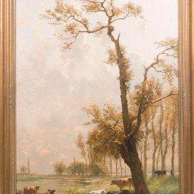 67. 19TH CENTURY OIL ON CANVAS ARTIST SIGNED CHARLES BUSSON 1822 - 1908
79
