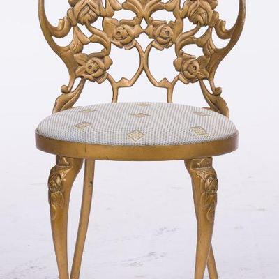 66. DECORATIVE METAL CHAIR WITH UPHOLSTERD SEAT
31