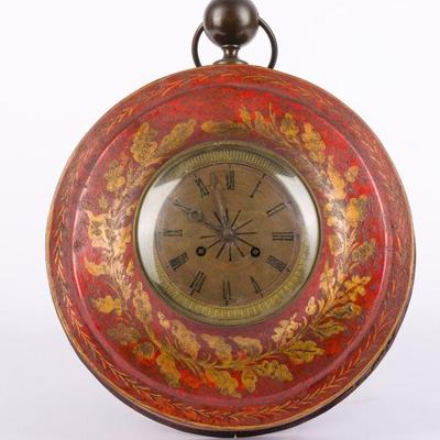 85. ANTIQUE FRENCH TOLE WALL CLOCK 
16