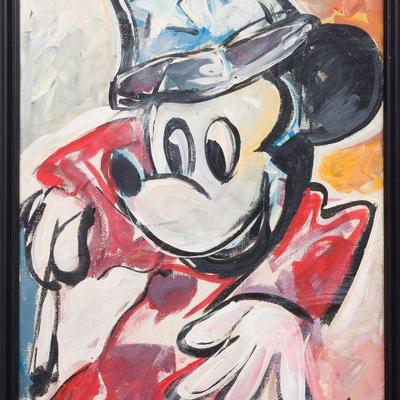 83. ORIGINAL OIL ON BOARD MICKEY AS WIZARD FROM FANTASIA SIGNED 
26