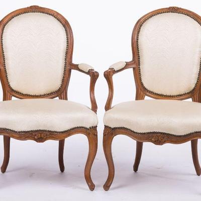 64. PAIR FRENCH LXV STYLE ARMCHAIRS
35