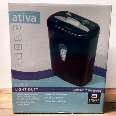 JUCR902 Ativa Cross Cut Shredder	New old stock, open box LD100 light duty shredder.Â 
