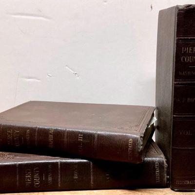 JUCR911 Antique Pierce County History Books	Volumes 1-3, illustrated hardcover History o Pierce County Washingtonby W.P. Bonney. Â...