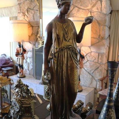 Art Deco, Art Nouveau, Victorian, and French Louis XV antiques, decor, mirror, and clocks. 