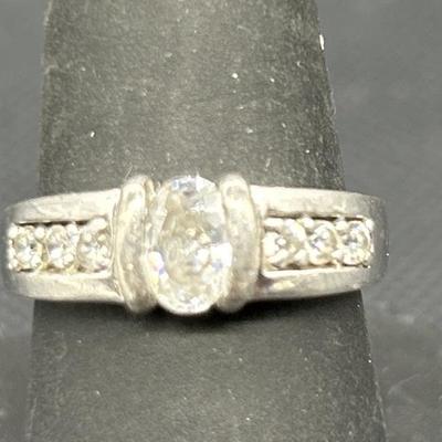 925 Silver & CZ Ring, Size 8, Total Weight 4.3g